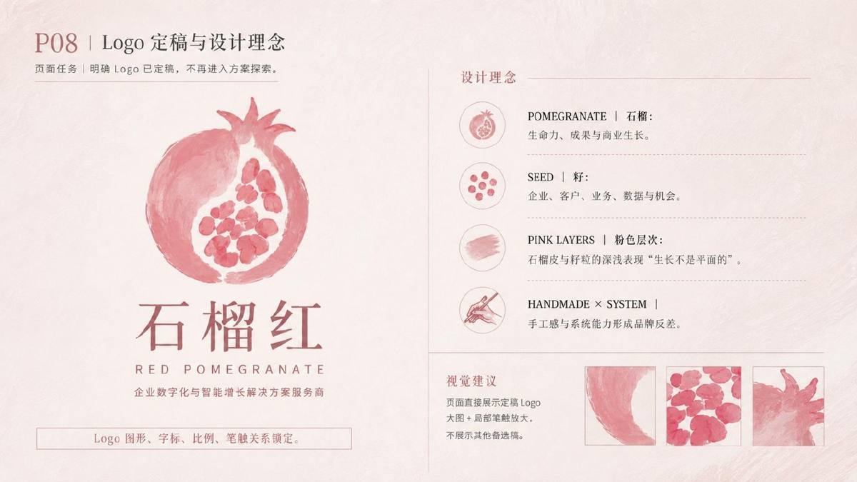 石榴红标志设计理念